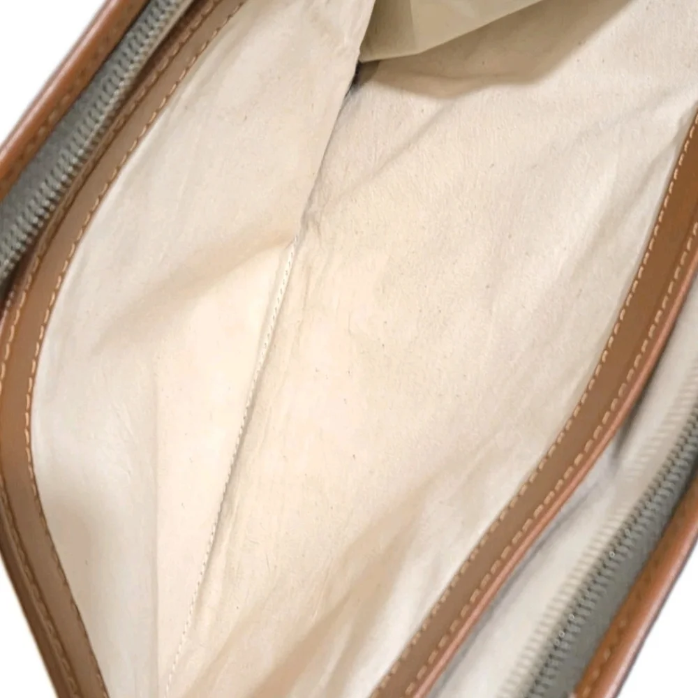 RARE Dunhill Vintage Green/Brown Canvas/Leather Portfolio Clutch (EUC)